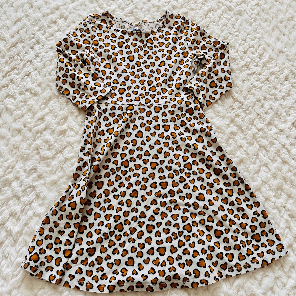 Old Navy leopard heart swing dress size 8